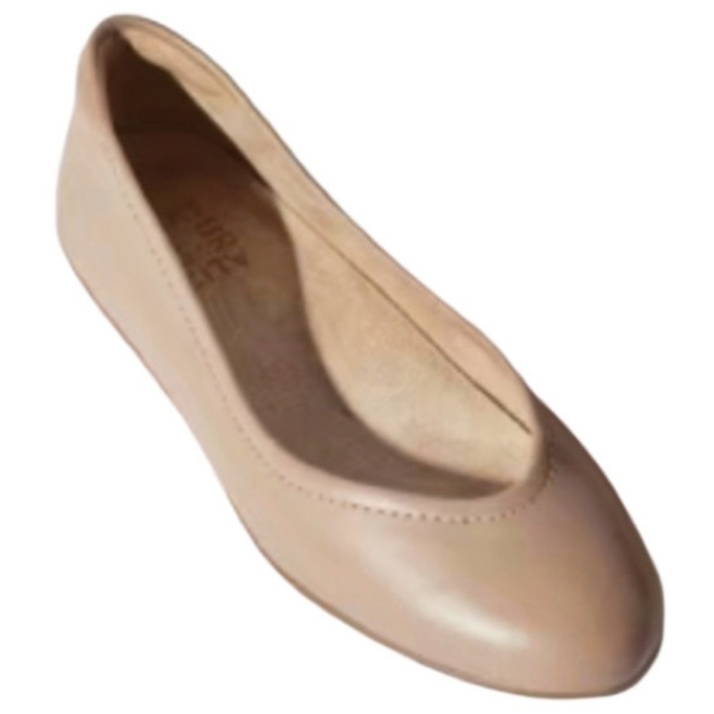 Naturalizer Nude Leather Ballet Flats Sz 10